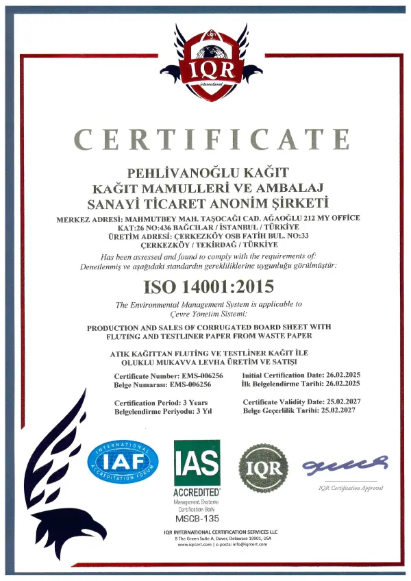 ISO 14001 Belgesi