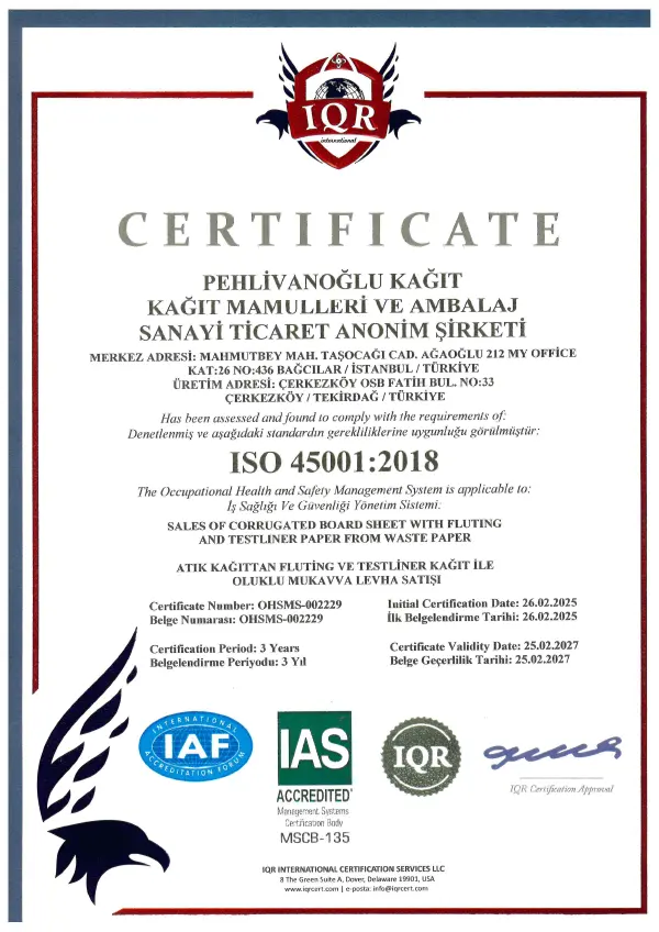 ISO 45001 Belgesi