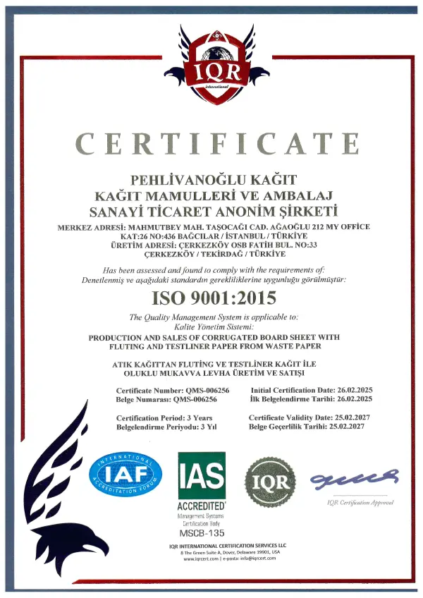 ISO 9001 Belgesi